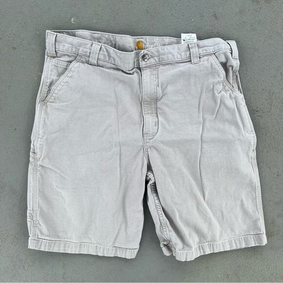 Carhartt Rugged Flex Rigby Relaxed Fit Shorts Gray Tan Sz 40 - Picture 1 of 4